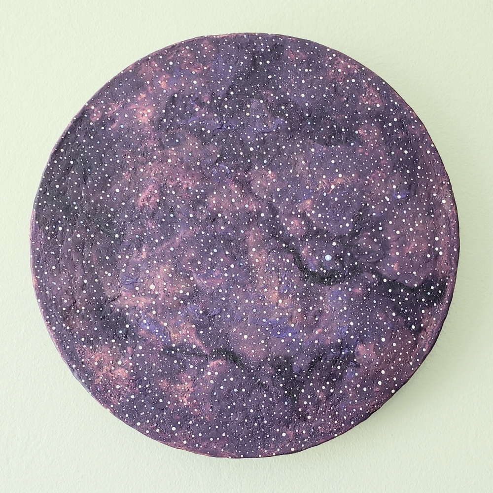 Purple Star Nebula Recycled Paperclay Mandala